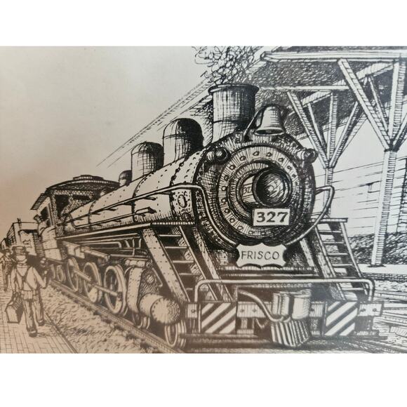 FRISCO Rail Station print "Departure Time" 1982 George L. Lightfoot  KC MO Rare - Picture 2 of 8